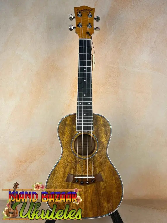 Wooden Concert Mango Ukulele with weathered finish in Beginners Bundle from Southern California retail