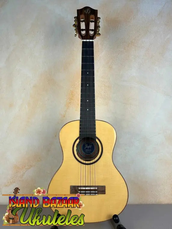Natural-colored Flight Sophia Soundwave Tenor Uke with black fretboard and rosette