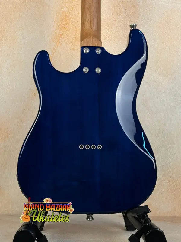 Navy blue electric bass guitar with chrome hardware for Flight Pathfinder Tenor Electric Ukulele