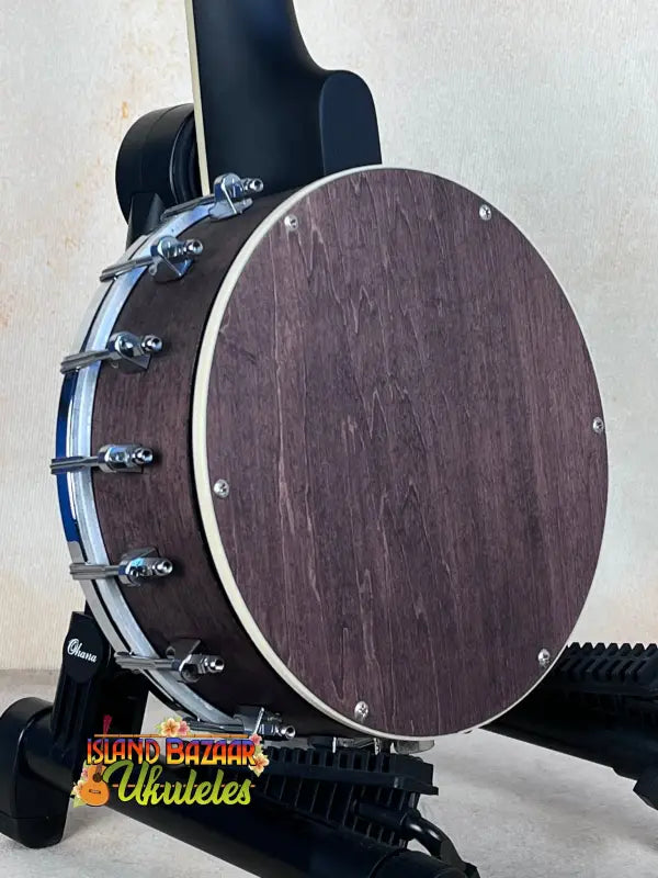 Bass drum featuring wooden front head and metal hardware for Gold Tone Concert-Scale Banjolele