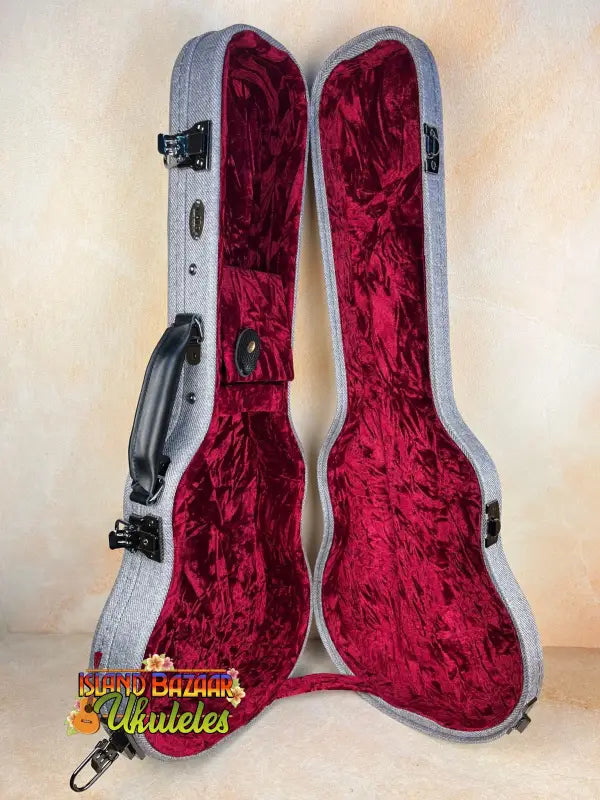 Empty Kala GTS-AT Soprano Ukulele Bag with luxurious red velvet interior lining