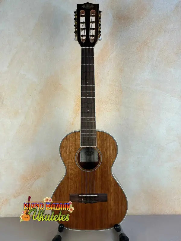 Kala KA-8 Eight-String Tenor Ukulele with natural wood finish and hardshell case