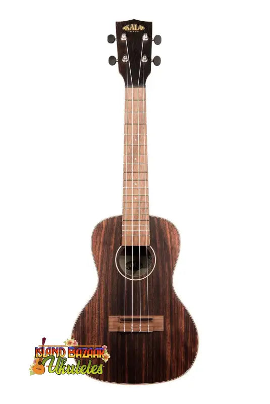 Dark wood Kala KA-EBY-C Striped Ebony Concert Ukulele with rosewood body and maple fretboard