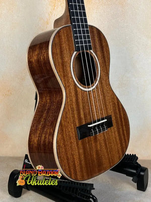 Kala KA-SMH-TG Solid Mahogany Tenor Ukulele with rich mahogany finish and black strings