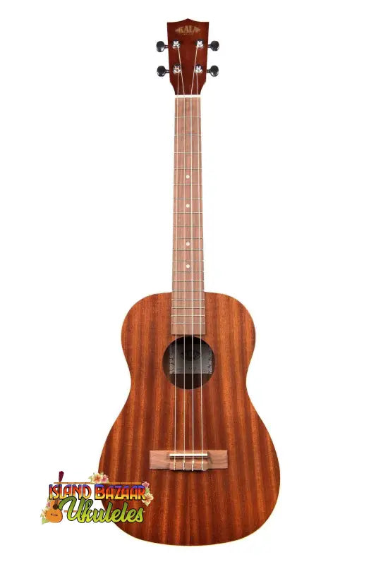 Satin Mahogany finish Kala Makala MK-B Baritone Ukulele with wooden fretboard and four strings