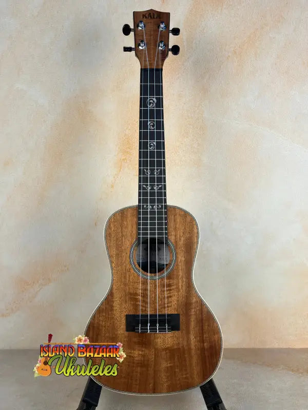 Wooden Kala SA-C Concert Ukulele with dark fretboard and natural spruce & acacia finish