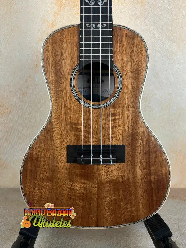 Beautiful Koa Wood Ukulele with Black Fretboard in Kala SA-C Concert Spruce & Acacia