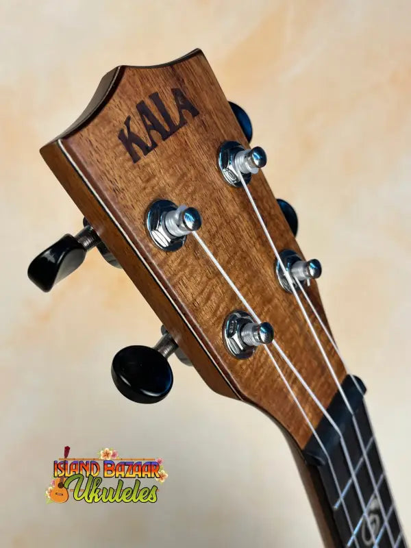 Kala SA-C Concert Ukulele headstock with silver tuning pegs, Spruce & Acacia design
