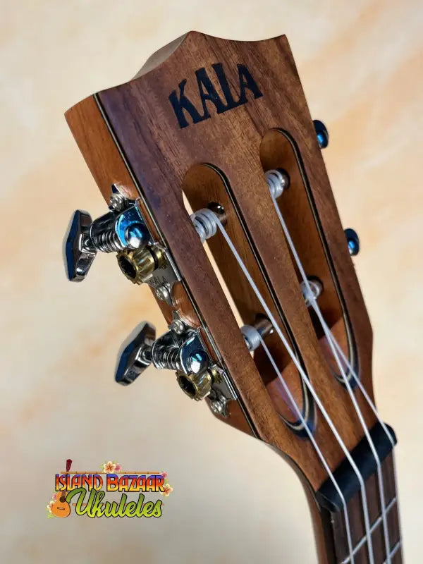 Wooden Kala ukulele headstock with chrome tuning pegs for the Kala SA-T Tenor Ukulele