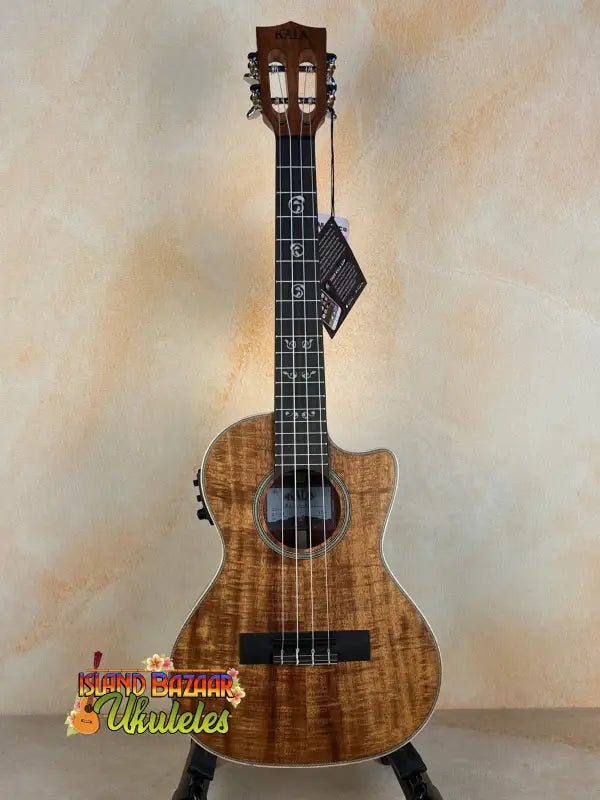 Beautiful Koa wood Kala SA-TE-C Tenor Electric Ukulele with cutaway and pickup