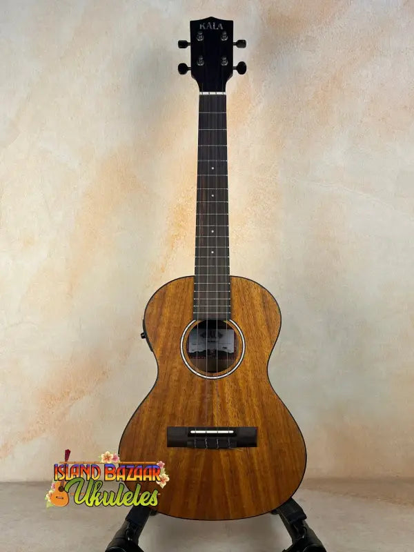 Wooden Kala Satin Hawaiian Koa Tenor Electric Ukulele with EQ and natural finish
