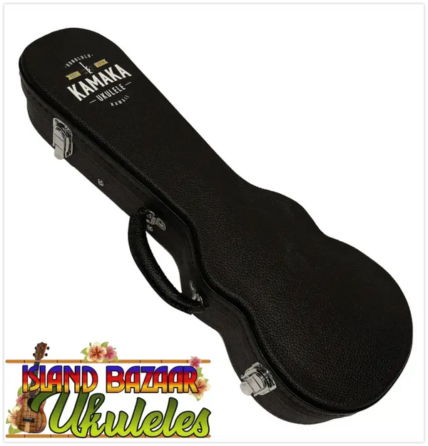 Black ukulele hard case for Kamaka HF-3 Tenor Ukulele from the Kamaka HF-3 collection