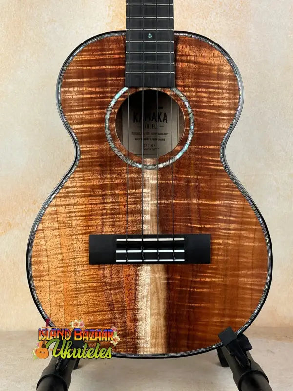Beautiful Koa Wood Tenor Ukulele with Decorative Rosette Inlay Kamaka HF3-D2i Tenor