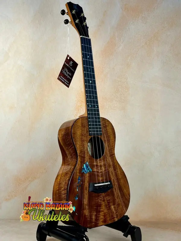 Beautiful Kanile’a Hawaiian Islands Tenor Ukulele in Premium Koa Wood with abalone inlays