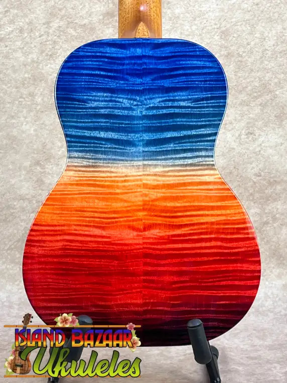 Vibrant ʻIlikai T Pro tenor ukulele in gradient blue to red maple