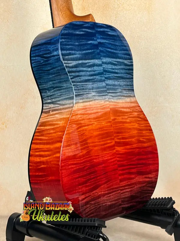 Blue and red Kanileʻa ʻILIKAI T Pro Tenor Ukulele, ideal for island bazaar enthusiasts