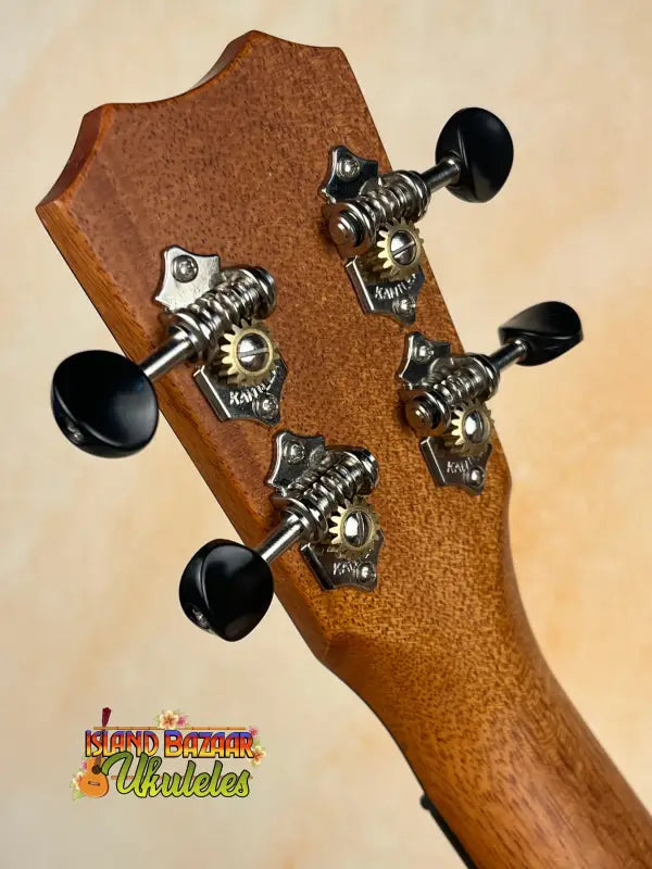 Ukulele headstock with tuning pegs on Kanileʻa ’Ilikai Tenor Ukulele at Island Bazaar
