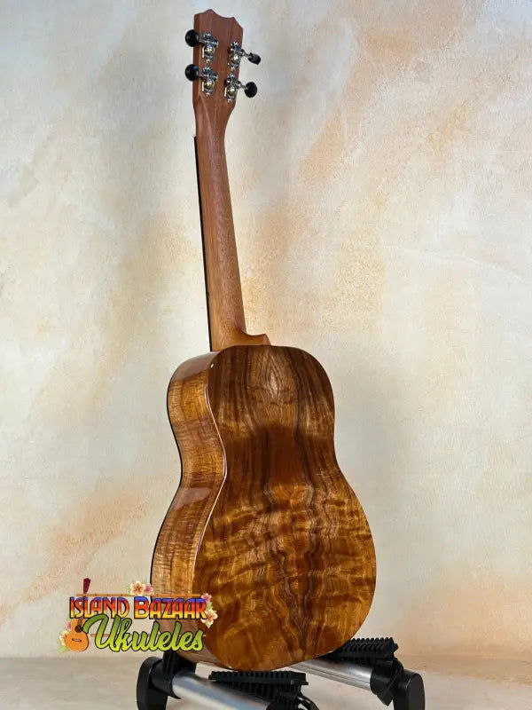Beautiful Koa Body Kanile’a K-2 Premium Tenor Ukulele showcasing unique curly grain patterns