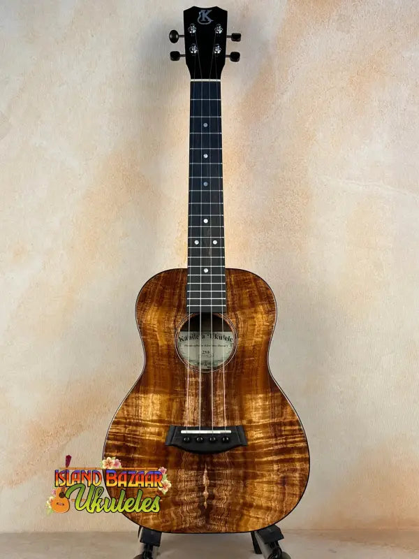 Beautiful Kanile’a K-2 Premium Tenor Ukulele with rich koa body grain pattern