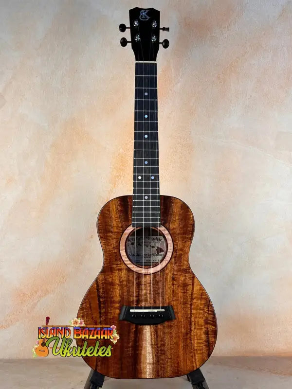 Beautiful Kanile’a K3-T Tenor Koa Ukulele with dark fretboard and rosette detailing