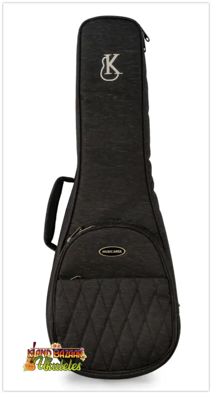 Black padded gig bag for Kanile’a KTR-T Master-Grade Koa Tenor Ukulele with handle
