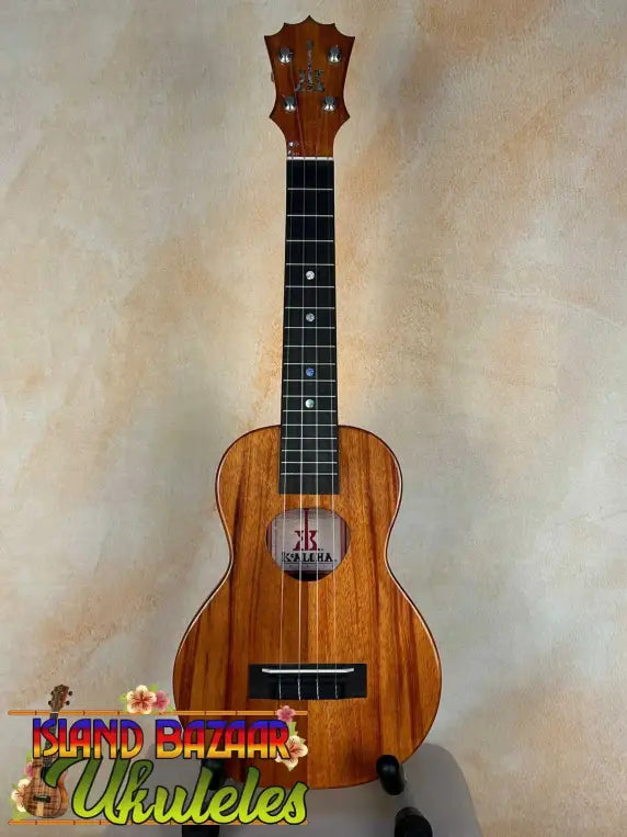 Wooden Ukulele with Natural Finish and Black Fretboard, KoAloha KCM-00 Concert, Solid Hawaiian Koa