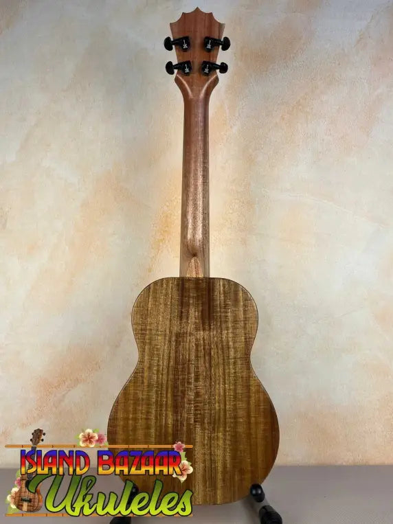 Wooden ukulele with dark tuning pegs and natural grain for KoAloha KTO-10 Opio Tenor