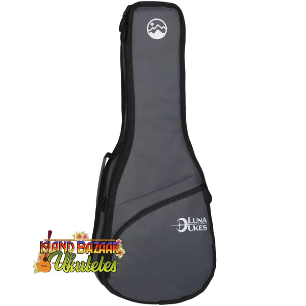 Grey padded guitar gig bag featuring Luna Ukes branding for Vista Deer Tenor Electric Ukulele
