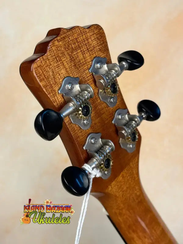 Guitar headstock with black tuning pegs for Luna Vista Deer Tenor Electric Ukulele