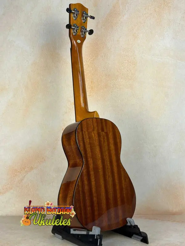 Wooden Ohana CK-35G Solid Mahogany Concert Ukulele on black stand for sale