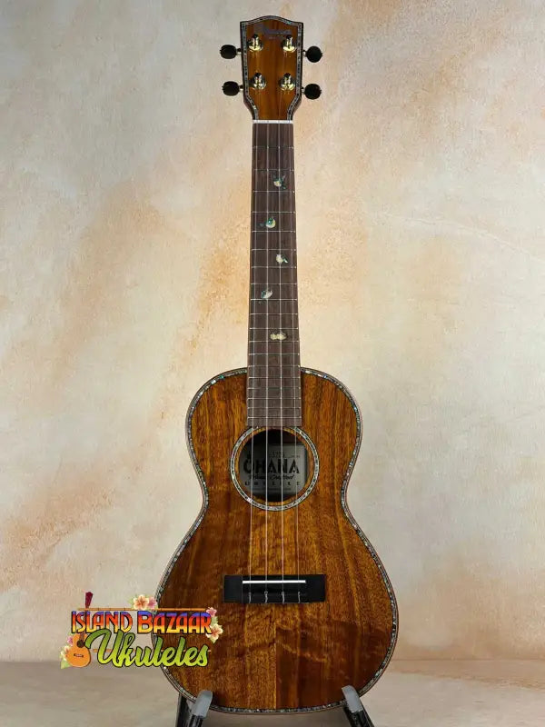 Beautiful Koa wood tenor ukulele with decorative binding for Ohana CK-370G Concert