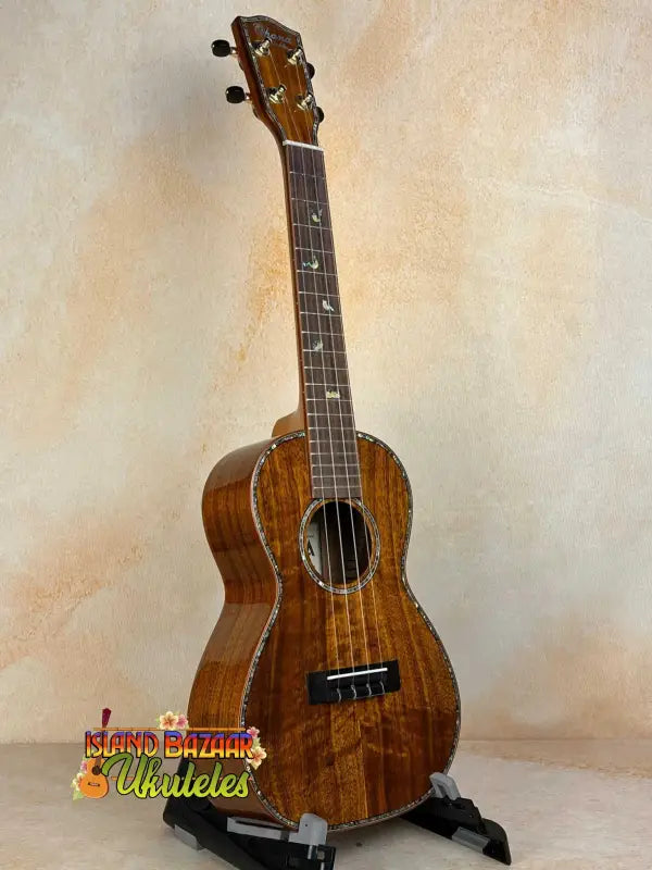 Wooden ukulele with rich brown finish, Ohana CK-370G Concert, solid Hawaiian Koa