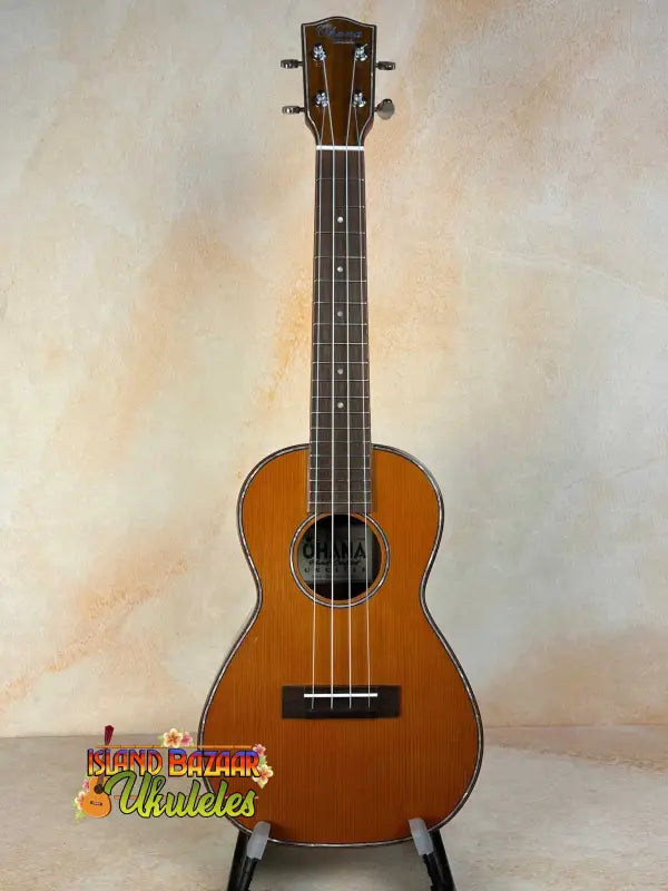 Traditional wooden ukulele with honey-brown finish, Ohana CK-50G Solid Cedar & Rosewood