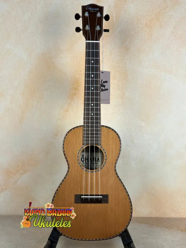 Ohana CK-50WG Concert Ukulele featuring solid Cedar & Willow with natural wood finish
