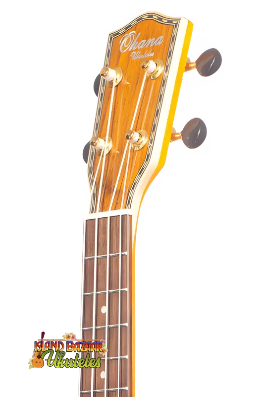 Ukulele headstock and fretboard of Ohana Limited Edition 45-Series Tenor Ukulele