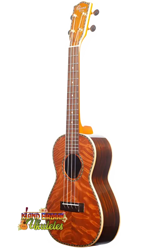 Ornate wooden ukulele from Ohana Limited Edition 45-Series Tenor Ukulele collection