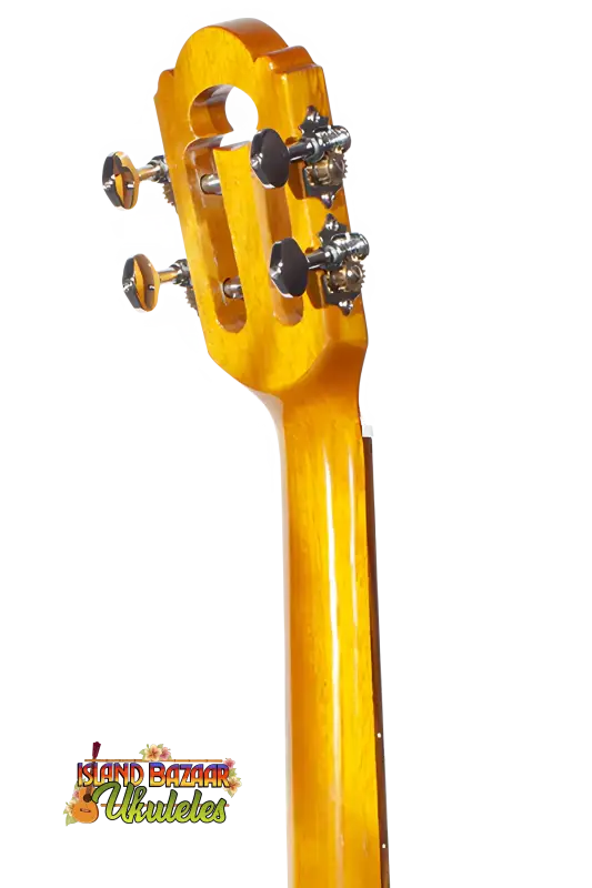 Ukulele headstock and neck of Ohana Limited Edition 575G Series Koa Tenor Ukulele Bundle