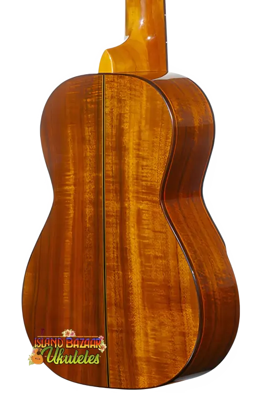 Wooden guitar back of Limited Edition Spruce & Acacia Tenor 6 series Ukulele by Ohana