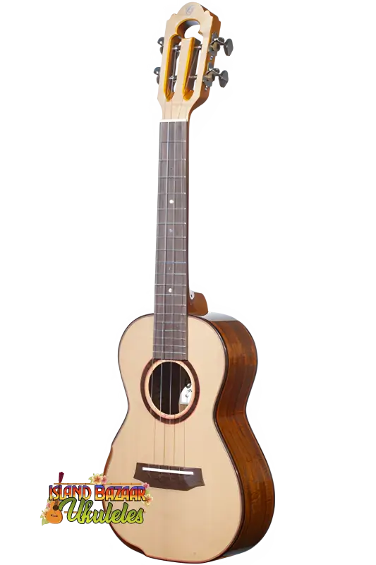 Light-colored wooden ukulele, Limited Edition Spruce & Acacia Tenor from Ohana