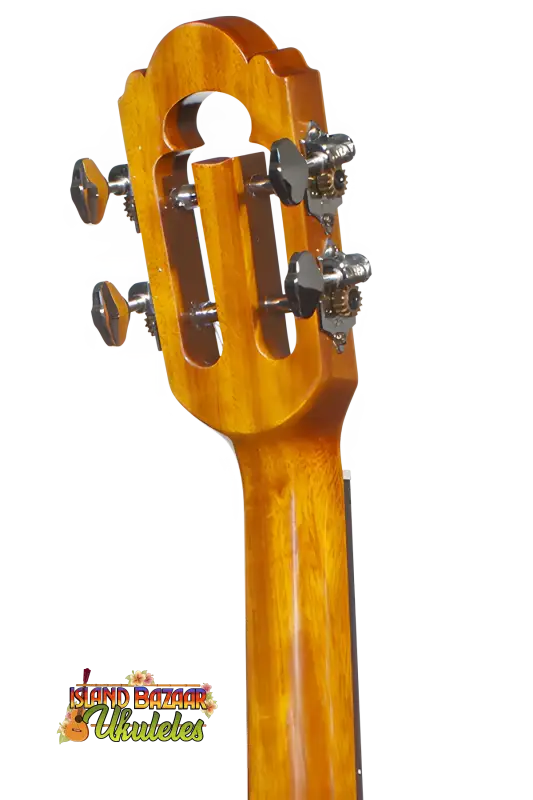 Guitar headstock with tuning pegs of Ohana’s Limited Edition Spruce & Acacia Ukulele