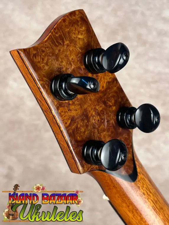 Phil Henderson PCH Tenor #70 Black Bear headstock with black tuning pegs