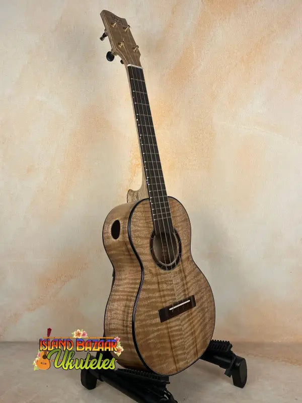 Wooden PCH The Ladder Tenor Ukulele with sound port in solid myrtle by Phil Henderson