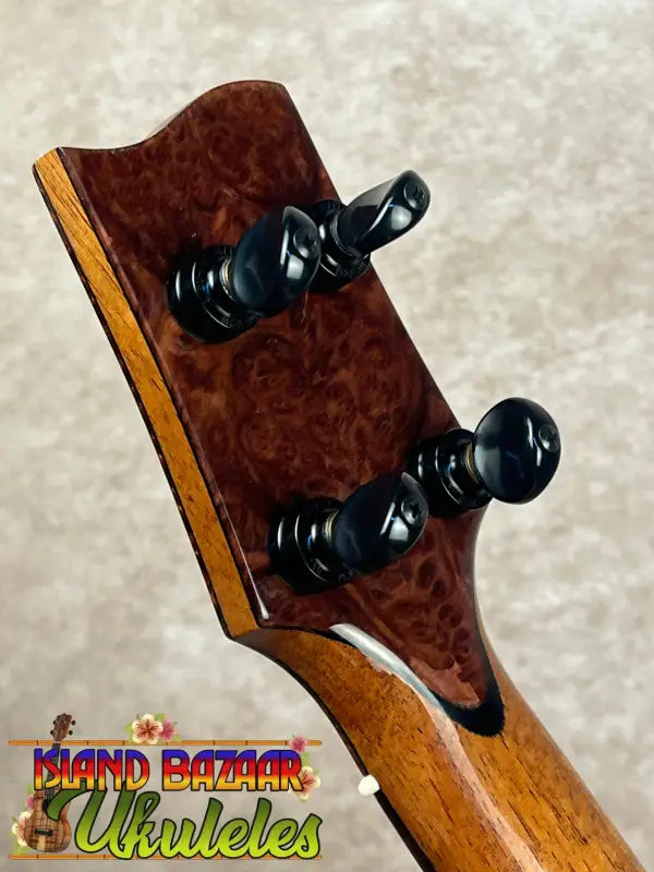 Ukulele headstock with tuning pegs on Phil Henderson Custom Tenor Ukulele the ladder PCH tenor ukulele