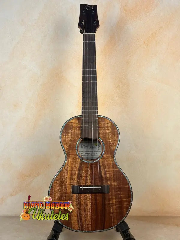 Beautiful Koa Wood Tenor Ukulele in Phil Henderson Ukuleles Chocolate Thunder Solid design