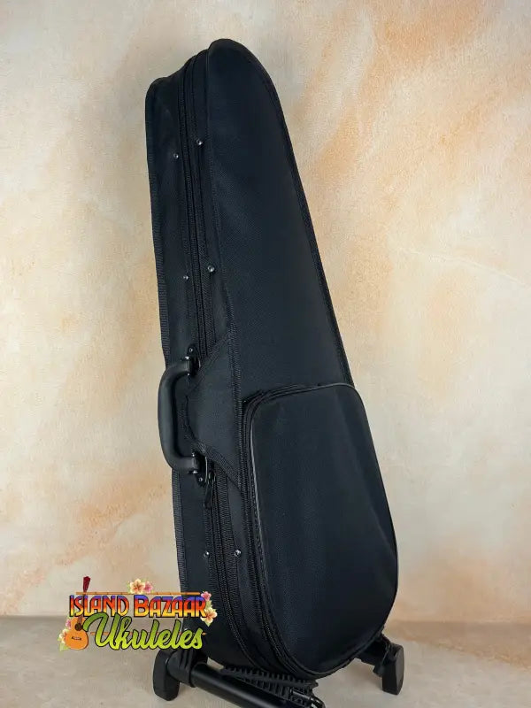 Black cello case for Tradewinds Resonator Concert Ukulele inside a resonator concert ukulele product