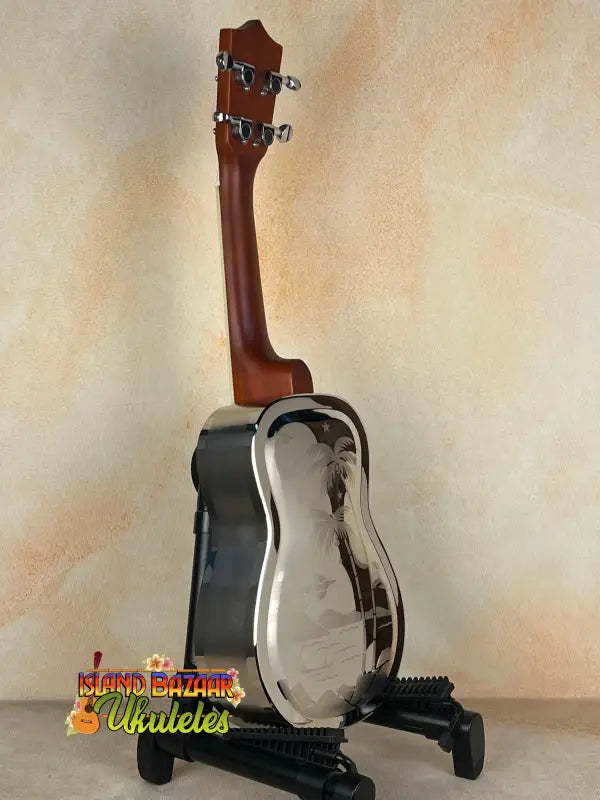 Silver resonator concert ukulele from Tradewinds Resonator Concert series with case