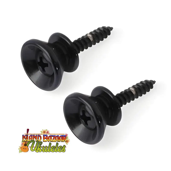 Two black Phillips-head screws for Ukulele High Quality Metal Strap Buttons