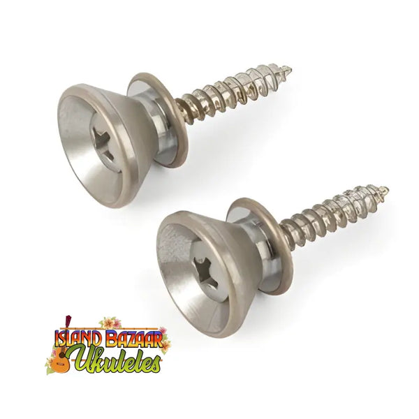 Two stainless steel strap buttons with screws for Ukulele High Quality installation
