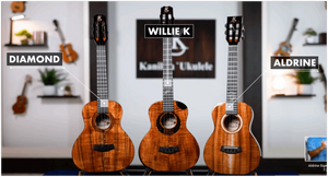 Kanilea Ukulele Model Comparison Willie K vs. Aldrine vs. Diamond - Island Bazaar Ukes