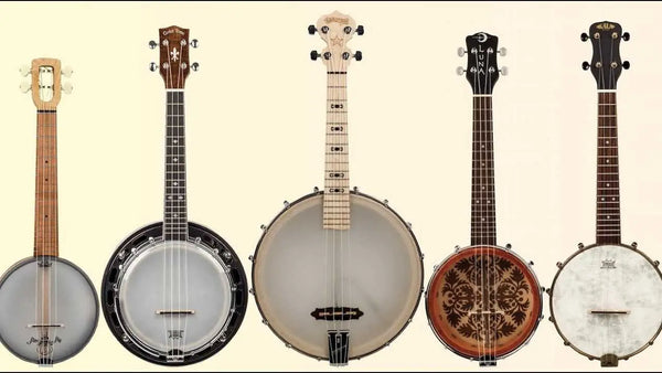 Five unique banjo ukuleles for sale at Island Bazaar to buy banjoleles online.